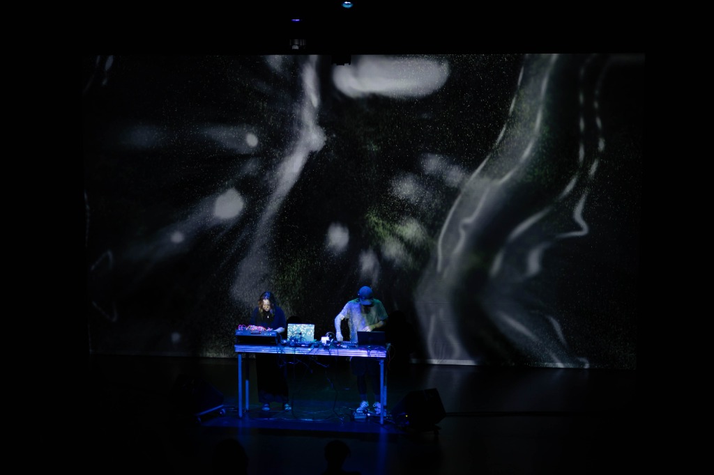 Installation view of experimental multimedia performance
